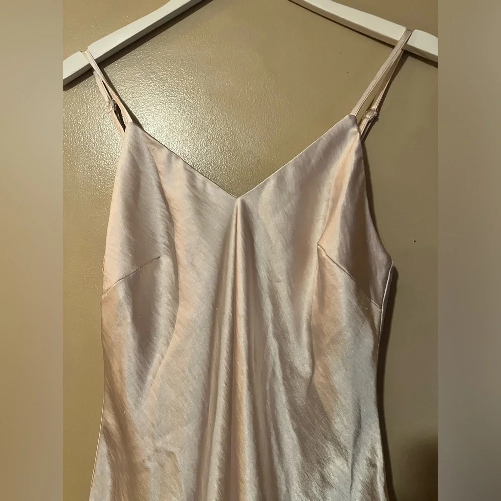 Dress Forum taupey V-Neck Slip Dress silky soft sheath satin - Picture 7 of 10